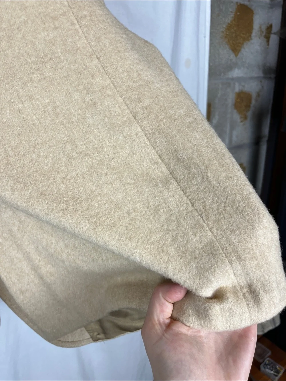Vintage 1980s 100% Camel Hair John Weitz by Palm Beach Made in USA Tan Suit Coat